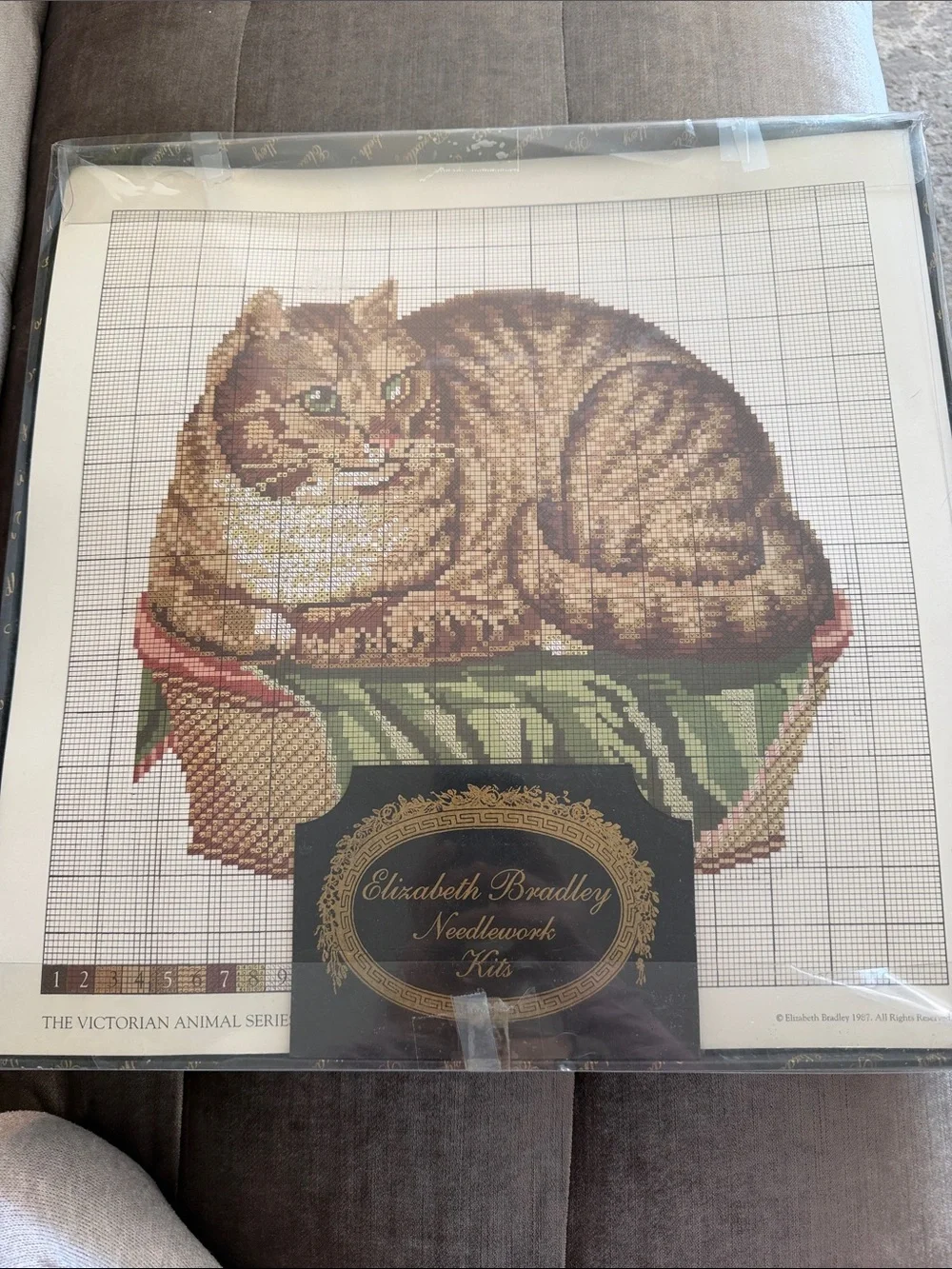 Elizabeth Bradley Brown Tabby Cat Needlework Kit -Made in Great Britain